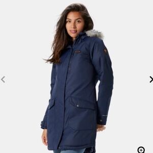 Columbia Women's Blue Ski Jacket with Faux Fur Hood